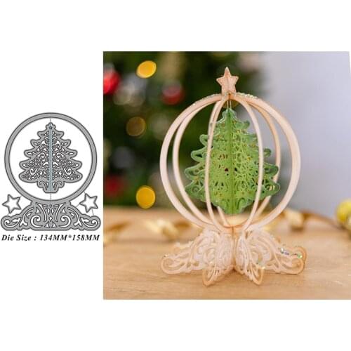 Crystal Ball Christmas Tree Metal Cutting Dies Stencil Scrapbooking Embossing 2021 New Christmas Craft Dies Diy Molds