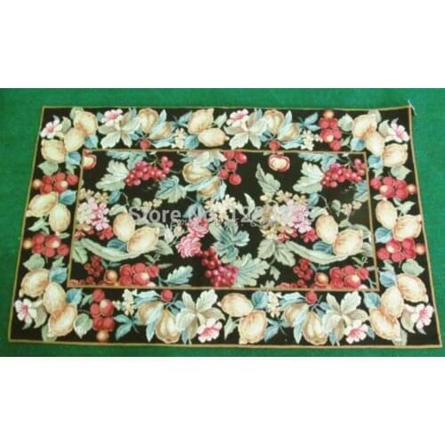 Needle-point Carpets From China Are Handmade Orbusson Oriental Embroidered Carpet With Interwoven Woollen Wreath Traditional