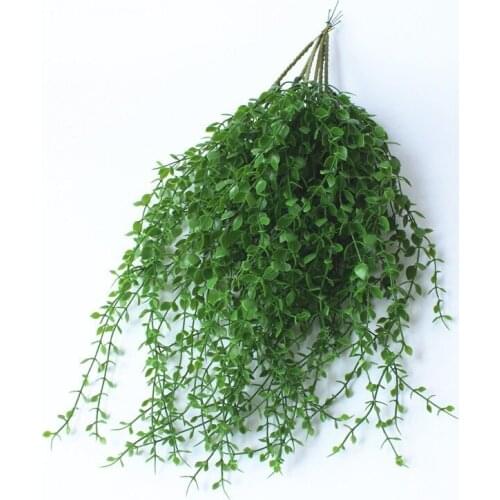 Artificial Plant Fake Flower Wall Hanging Imitation Pendulum Rattan Simulation Leaf Rattan Garden Wall Ceiling Decor Green Leaf