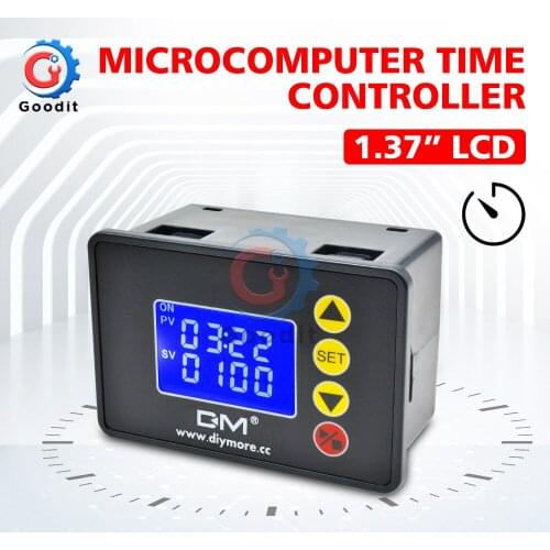 Microcomputer Time Controller DC 12V 24V AC 110V-220V Digital Time Delay Relay LCD Adjustable Timing Relay Time Delay Switch