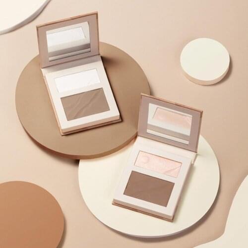 Cosmetics Highlighter For Face Bronzer Illuminator Contouring Matte Мерцание Long Lasting Professional Powder Makeup with Mirror