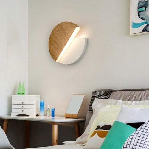 Creative LED Wall Lamp 360 Degree Rotation Adjustable Bedside Lights White Black Wall Lights Modern Bedroom Loft Aisle Lamp