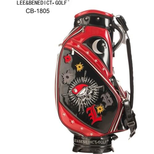 LB Golf Bag PU Douber-Sided Leather Standard Ball Package Golf Clubs Cart Bag With Rain Cover Colorful LEE&B For Man