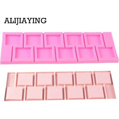 M0458 1Pcs Fondant Moulds Square Shaped 3D Silicone Bakeware Lollipop Mold Polymer Clay Candy Chocolate Moulds