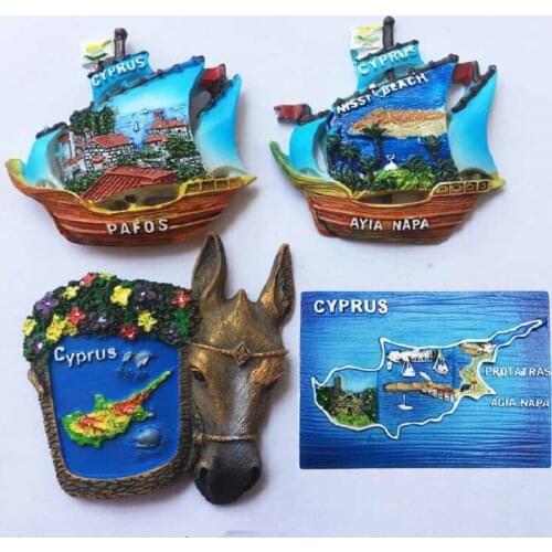 3d Resin Cyprus Fridge Magnet Tourism Souvenir Magnetic Craft Refrigerator Paste Creative Home Decoration Collection Gift Ideas