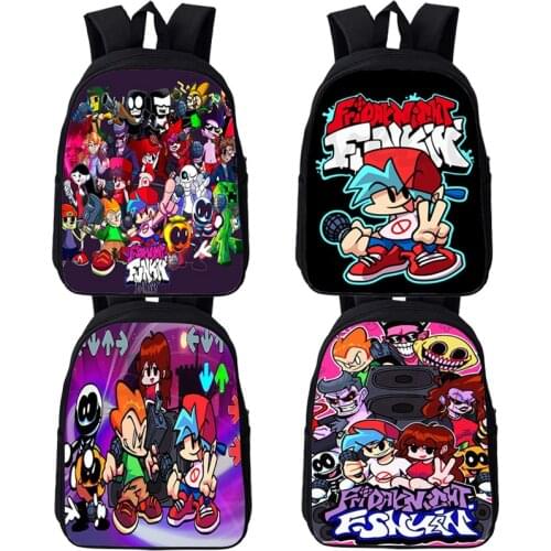Kawaii Friday Night Funkin School Backpack For Teenage School Bags Boys Girls Zipper Bookbags Kids 3D Printed Backpacks Mochila