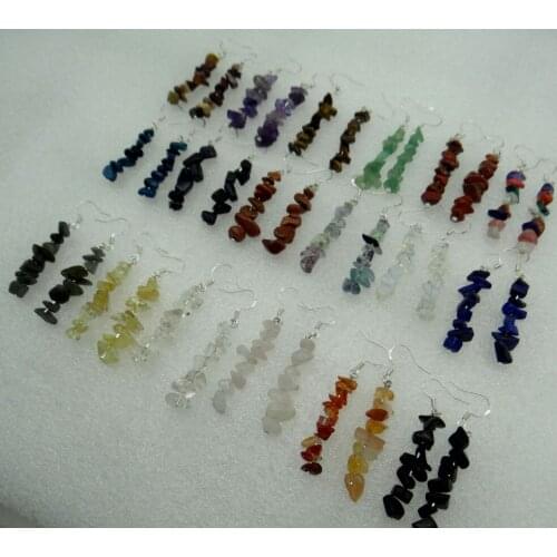 Fashion Natural stone Quartz Crystal Turquoises tiger eye aventurine Earrings pendant Jewelry making Earrings Accessories