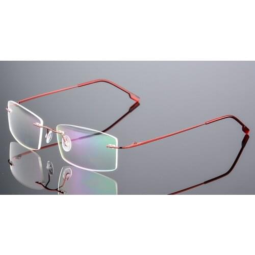 Fashion ultra-light rimless Optical frame men women Titanium Alloy eyeglasses frame Myopia Prescription glasses many colors