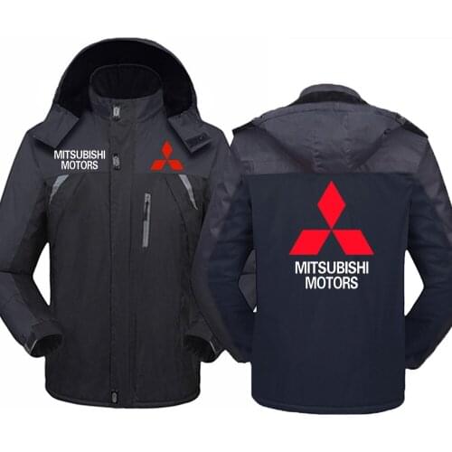 Men Winter Mitsubishi Motors Car Logo Jackets Thicken Windbreaker Coats Waterproof Warm Outdoor Couples Cold-Proof Clothing