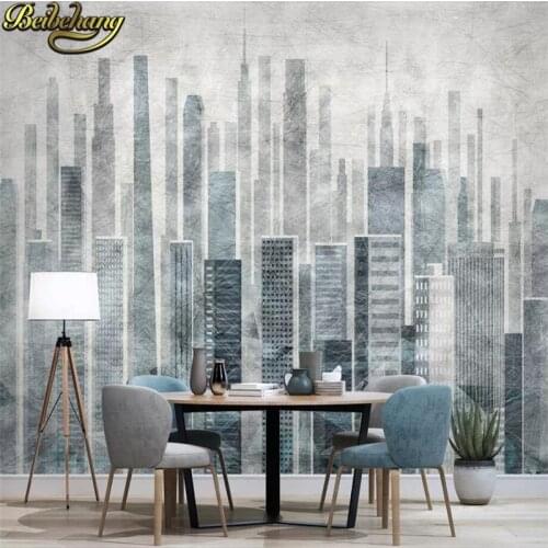 Beibehang Nordic modern architecture Custom Photo mural minimalist abstract city Wallpaper for Wall paper Painting Living Room