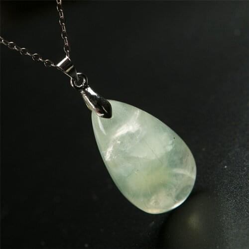 2018 Newly Genuine Natural Green Crystal Women Necklace Bead Nice Lady Pendant 32*18*12mm Trendy Crystal Fashion Stone Pendant
