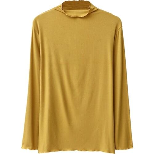 NewWomen turtleneck long sleeve bottoming shirt XL velvet warm thermal underwear solid color shirt top 2021 autumn winter