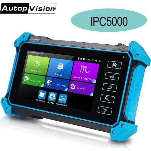 New arrived IPC-5100 Plus CCTV Tester monitor 5 Inch Video Surveillance Tester Five-in-one Coaxial POE 8MP 1080P AHD TVI CVI