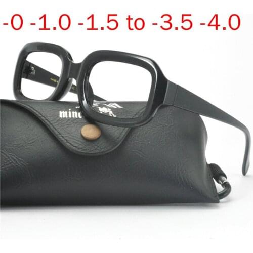 Men Vintage Anti Blue Glasses Frame With Degree Round Women Blue light blocking Myopia Lens Nearsighted Glasses 0 -1.0 -1.5 NX