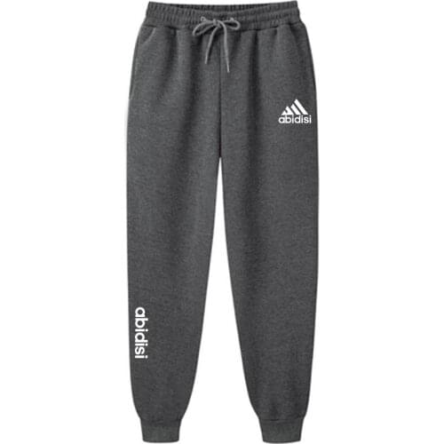 Autumn And Winter Fleece Mens Trousers Fashion Hip-Hop Letter Printing Casual Pants Jogging Fitness Sports Pants