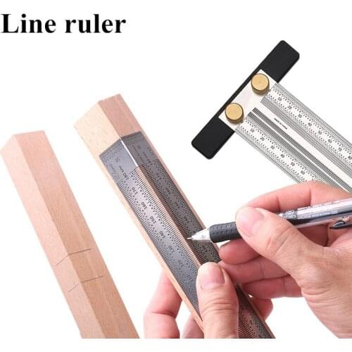 Hole Ruler Imported Material Crossing Ruler Scribing Ruler Woodworking Backing Ruler Hole Ruler Scale Ruler Stainless Steel Rule