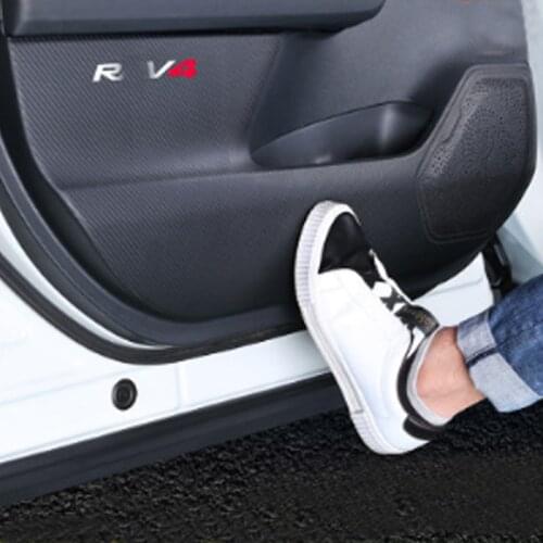 Suitable 4PCS For Rav4 2020 Modified Door Anti-kick Pad, Carbon Fiber Texture Sticker , Anti-kick Leather Interior Decoration