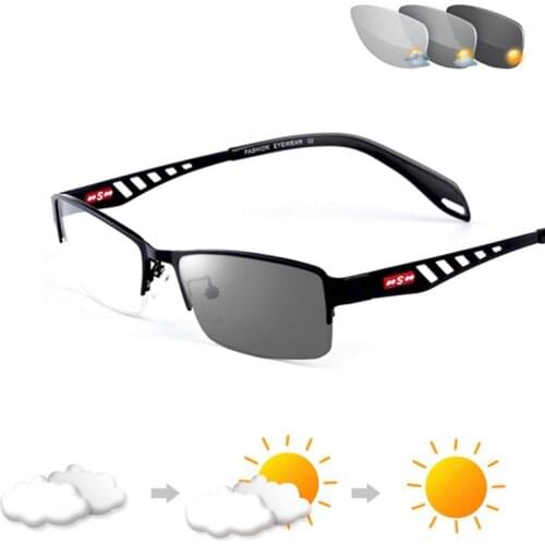 Factory Direct Finished Photochromic Reading Glasses Progressive Multi-Focus Presbyopic Glasse with Diopter Anti Blue Ray