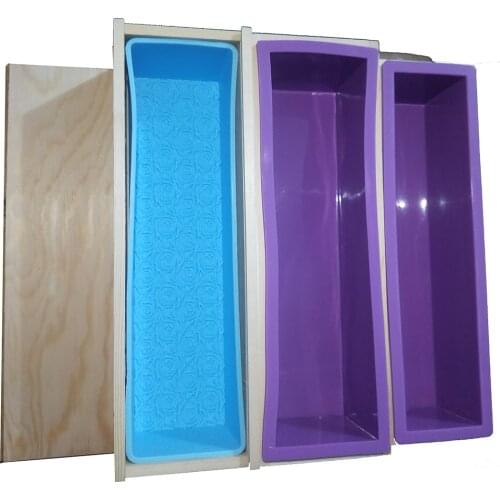 900/1000/1200g Rectangle Bloom Rose Flower Soap Molds Wooden Box With Lid Large Capacity Silicone Loaf Mould Soap Craft Making