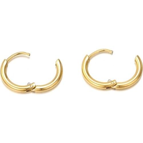 316L Stainless Steel Ear Buckle for Women Simple Classic Small Steel Earrings Stud Thin Hoops Earrings Jewelry Gift