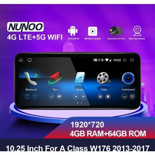 Nunoo Qualcomm 8 Core 5G Wireless Car Multimedia Player For Mercedes Benz W176 A Class 2013-2017 GPS NTG 4.5/4.7