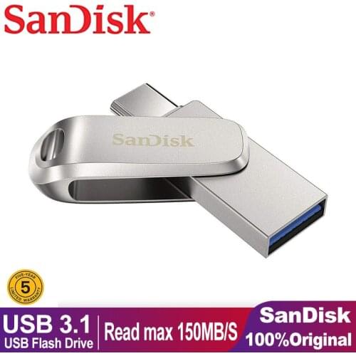 Sandisk Type C OTG Flash Drive 128GB 64GB 32GB 512GB 256GB Dual Pendrive OTG Pen Drive Memoria USB Metal Flash Drive for Phone