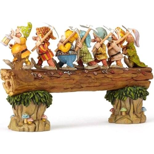 Seven Dwarf Garden Statue Figurine Trees Gnome Sculpture Resin Ornaments for Home Patio Yard Lawn Porch Decoration