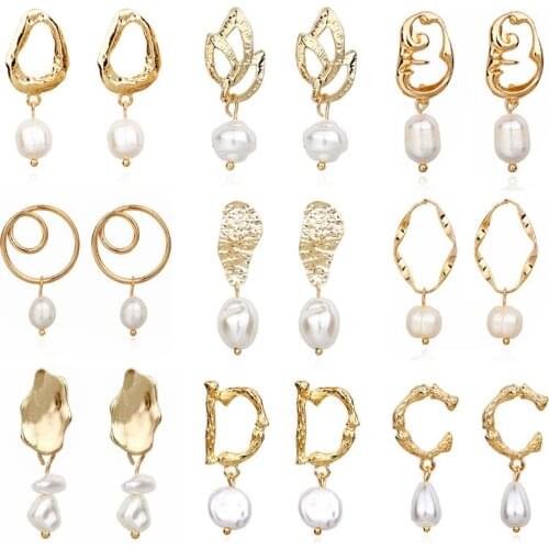 New Ladies Fashion Simple Simulation Pearl Earrings Irregular Natural Freshwater Pearl Stud Earrings for Women Girl Gift