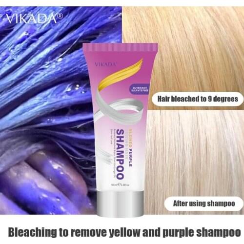 100ml Blond Purple Toning Hair Shampoo Remove Yellow Purple Toner To Silver ash Blonde Bleached Gray Hair dye hair bleach