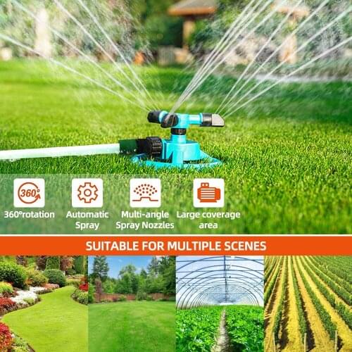 360 Rotating Degree Grass Plants Irrigation System Automatic Garden Watering Lawn Sprinklers with Nozzle Home Yard Sprinklers