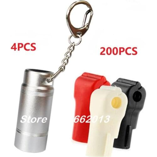 200pcs Wholesales plastic EAS Security Stop Lock Retail Shop Display Hook Anti Theft Stoplock+ 4 Magnetic Key Detacher