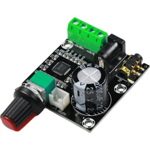Super Slim 2 x 15W PAM8610 Class D Digital Dual Power Audio Amplifier Board 12V black