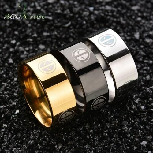 Nextvance Tungsten Movie Deadpool Rings 3 Colors Superhero Solid Ring For Women Men Christmas Gift Bague