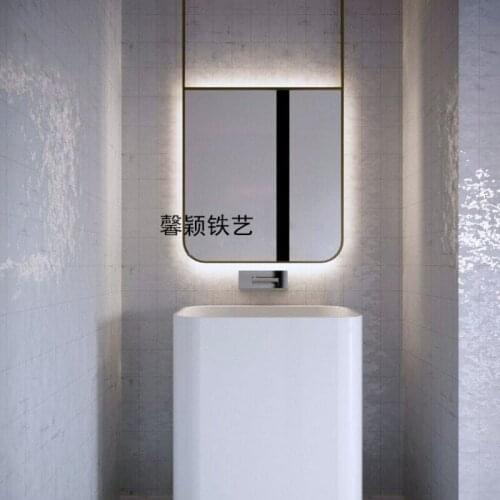 Customized Toilet Framed Mirror Rectangular Bathroom Mirror Makeup Luminous Mirror Ceiling Ceiling Bathroom Mirror with Light