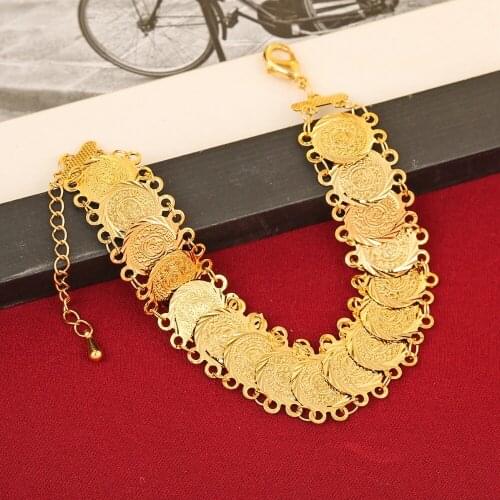 Coin Bracelets For Women Gold Color Money Sign Bracelet Great Money Maker Gifts Islam Muslim Ancient Coins