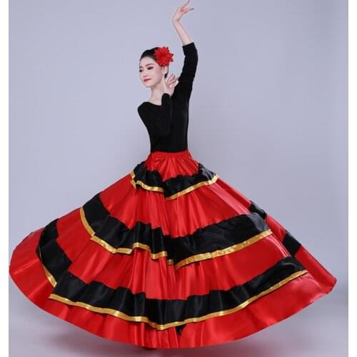 2021 Flamenco Skirts Women Flamengo Dance Costumes Gypsy Skirt Ladies Ballroom Dancing Dress Stage Show Wear Clothing