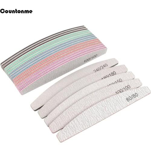 3/5/10Pcs Thick Sandpaper Nail File 80/100/150/180/240 Boat Lime a ongle Professional Sanding Grinding Manicure Care Tool Supply