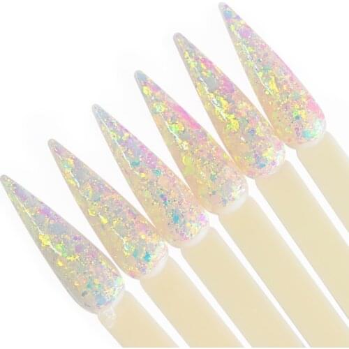 30 Colors 28g Holographic Glitter AcrylicPowder Collection (1 oz) Shifting color Glitter Acrylic 2-in-1 Nails Powder FCK114