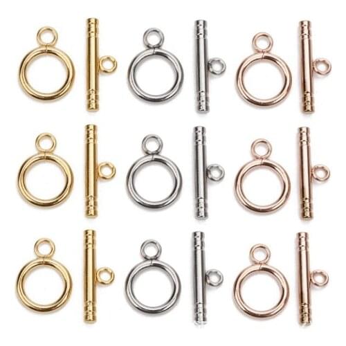 4Sets/lot Gold Color Stainless Steel Fastener Bracelet Clasp Buckle Connector For Jewelry Making OT Clasps Diy Accessories