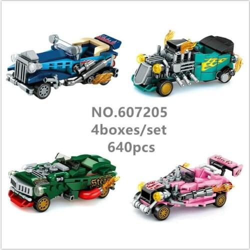 4pcs/set Sembo 607205 Kids Building Toys Boys Blocks Car Model Puzzle Gift (no box)