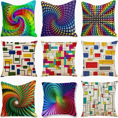 Bohemian Nordic Painted Geometric Stripes Pillowcase Cushion Cover Car Sofa Home Decoration Customizable
