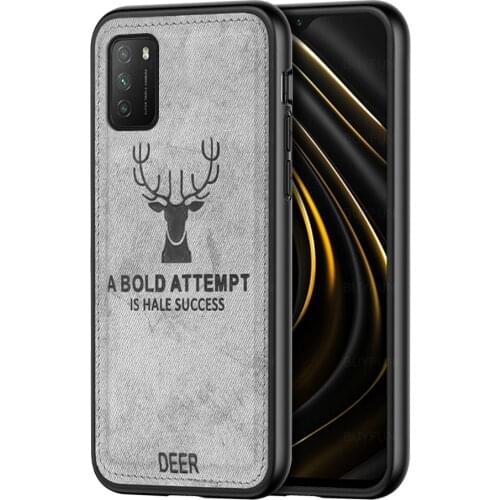 POCO M3 Case Deer Pattern Fabric Cloth Phone Cover For Xiaomi POCO M3 Mi poco M 3 pocoM 3 pocoM3 Case Soft Silicone Bumper Shell