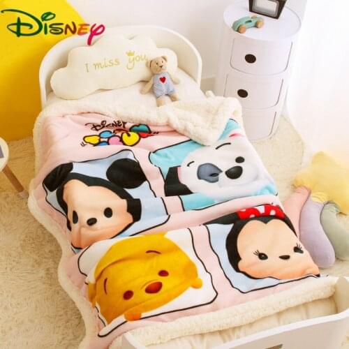 Disney Baby Blanket Newborn Thick Flannel Wrap Breathable Warm Coral Fleece Blanket Cute Cartoon Soft Children Quilt Christmas