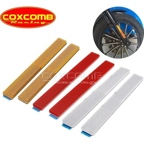 For Harley Sportster Softail Cafe Racer Honda Suzuki Kawasaki Motorcycle Front Warning Safety Reflector Reflective Tape Sticker