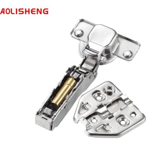 AOLISHENG 3D stainless steel hydraulic cabinet door hinge damper buffer soft closing kitchen cabinet furniture full/embedded