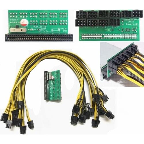 DPS-1200FB/QB Power Module Breakout Board for 1600W Server Power Conversion Board with 10 6 pin Cable for Ethereum Mining Device