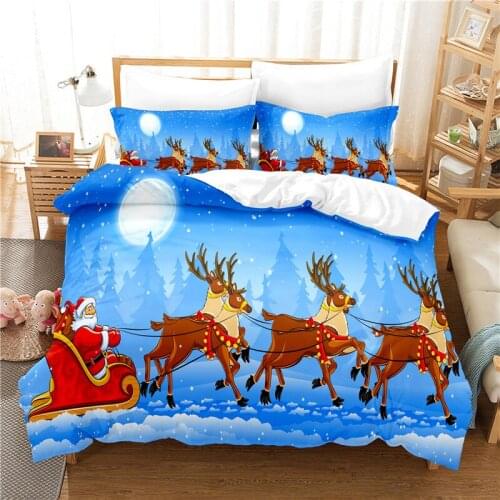 Elk Carriage Duvet Cover Set 3d Digital Printing Bed Linen Fashion Design Comforter Cover Bedding Sets Bed Set