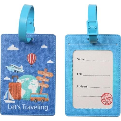 Creative World Map Luggage Tag Travel Accessories Pu Suitcase Id Addres Holder Baggage Boarding Tag Portable Label Suitcase Tag