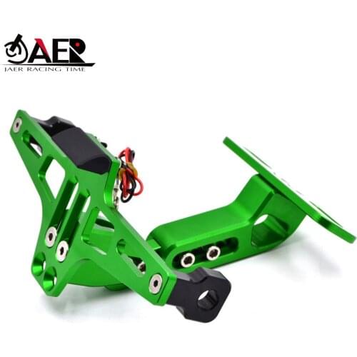 JAER Motorcycle Adjustable Angle License Number Plate Frame Holder Bracket for Kawasaki Z800 Z750 Z1000 Z900 Z650 Ninja