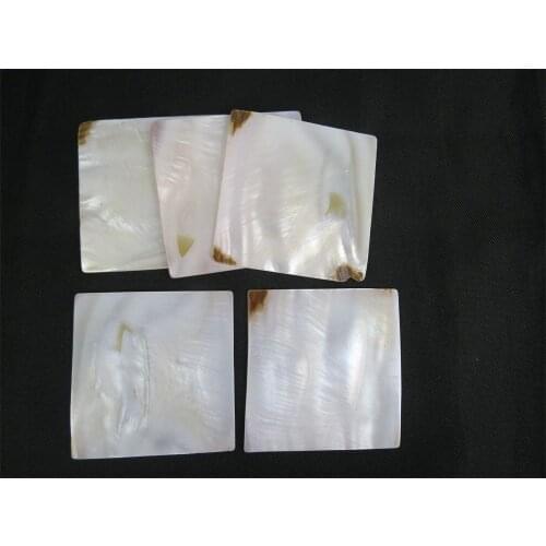 5Pcs square decorate Inlay material white mother of pearl shell blanks 30*30mm